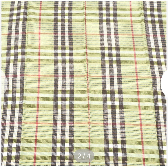 NWT Burberry Green Check Silk Scarf with Black Border - Picture 2 of 4